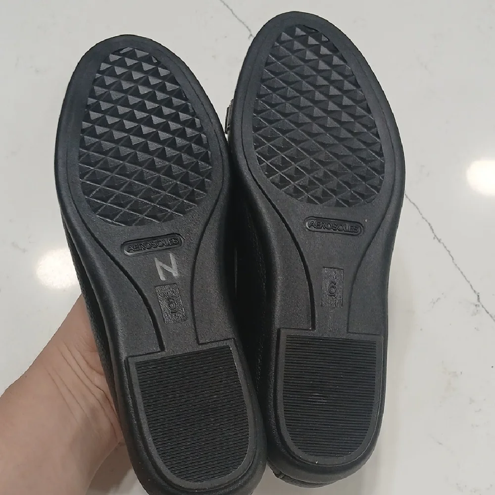 Aerosoles Black Loafers with Gold Accent , New Without Tags Or Box